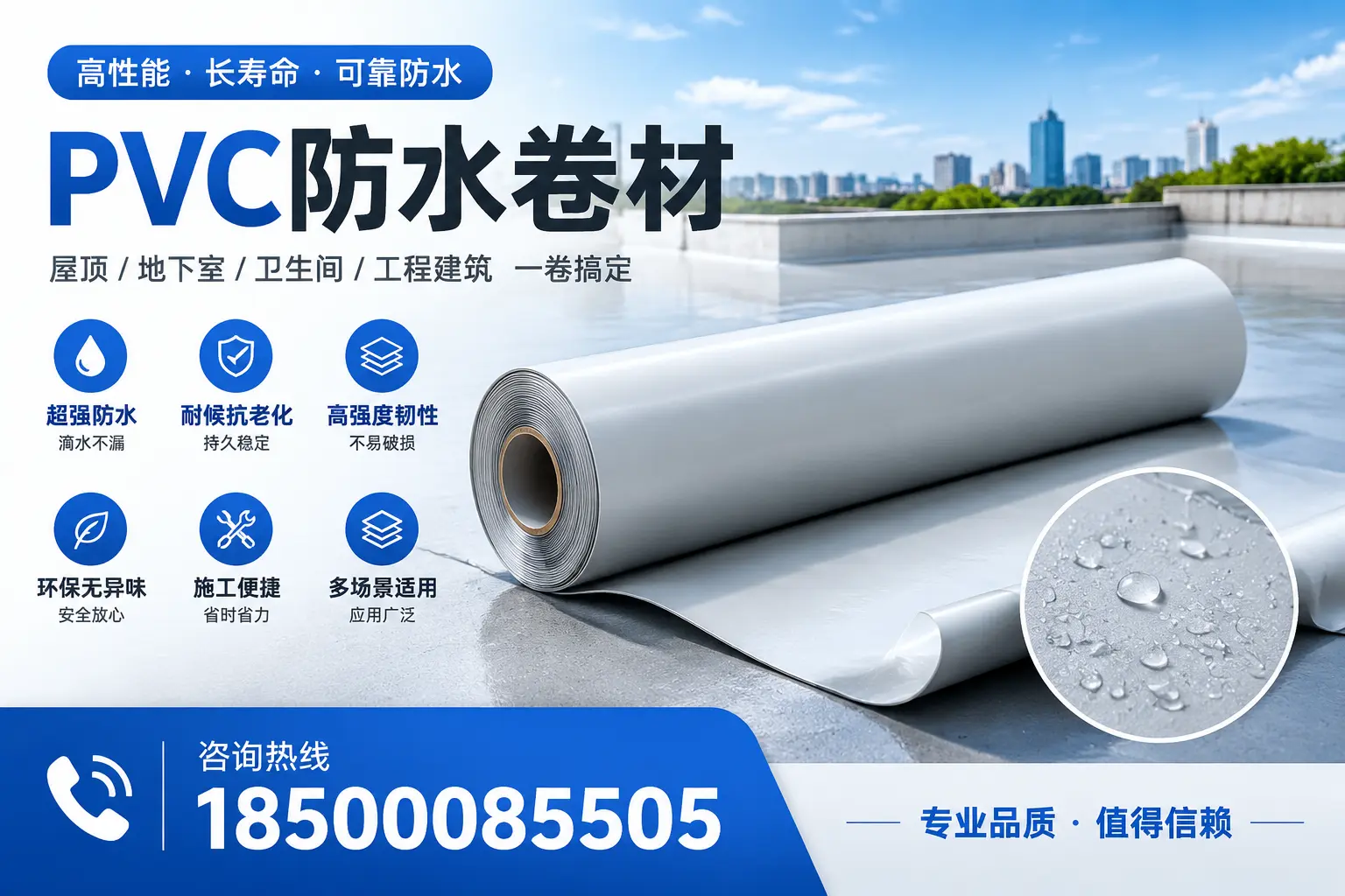 PVC防水卷材的防水效果评测，适合澄迈的科学依据